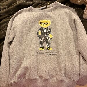 Ralph Lauren Gray Crewneck with Polo Bear